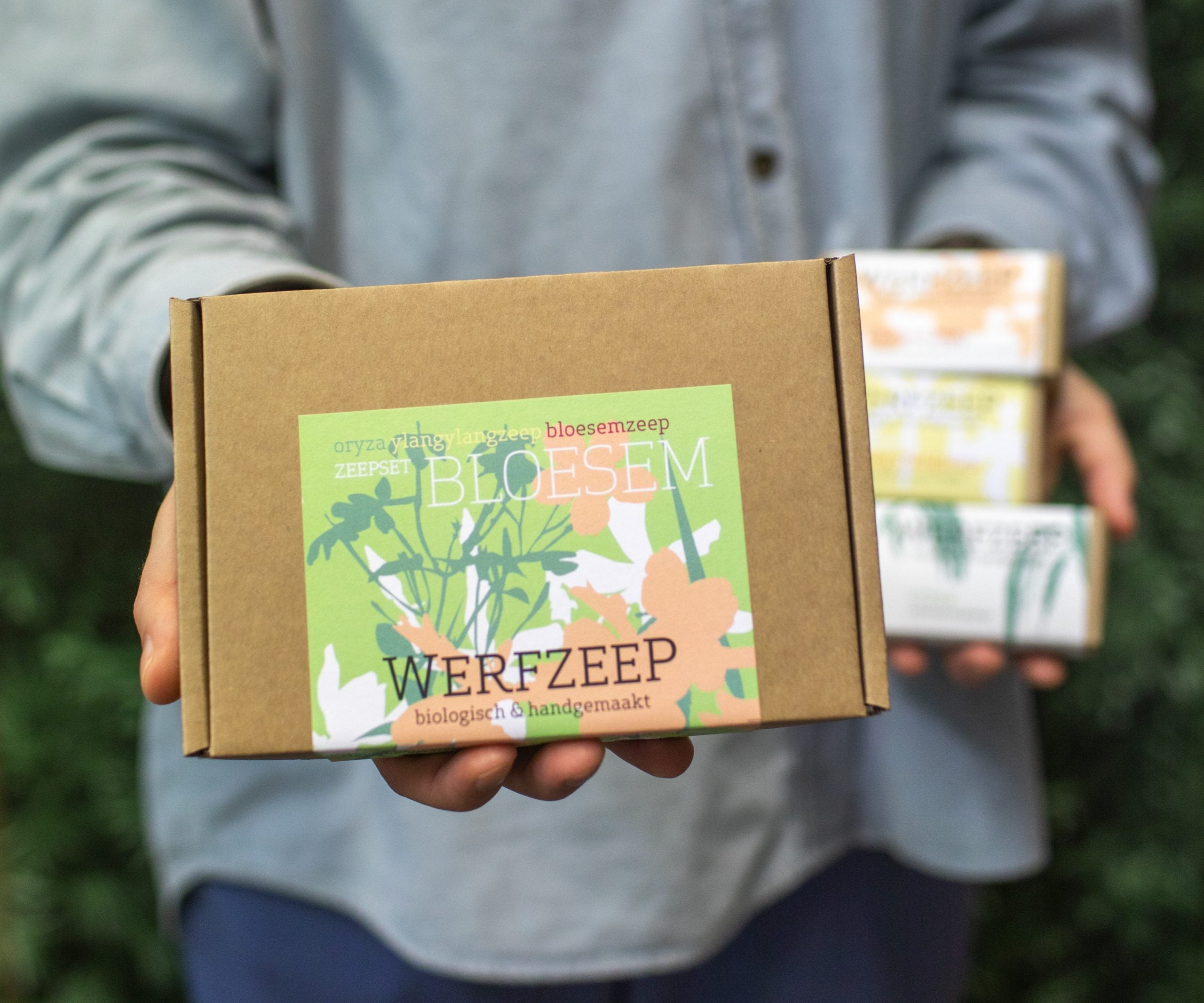 Zeepset bloesem Werfzeep cadeau zeepboeket bloesemzeep ylang ylangzeep oryzazeep